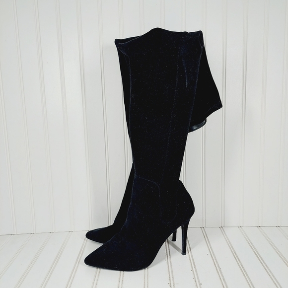 NEW Charles By Charles David Penalty Black Over The Knee Heeled Boots K597 - Picture 1 of 13